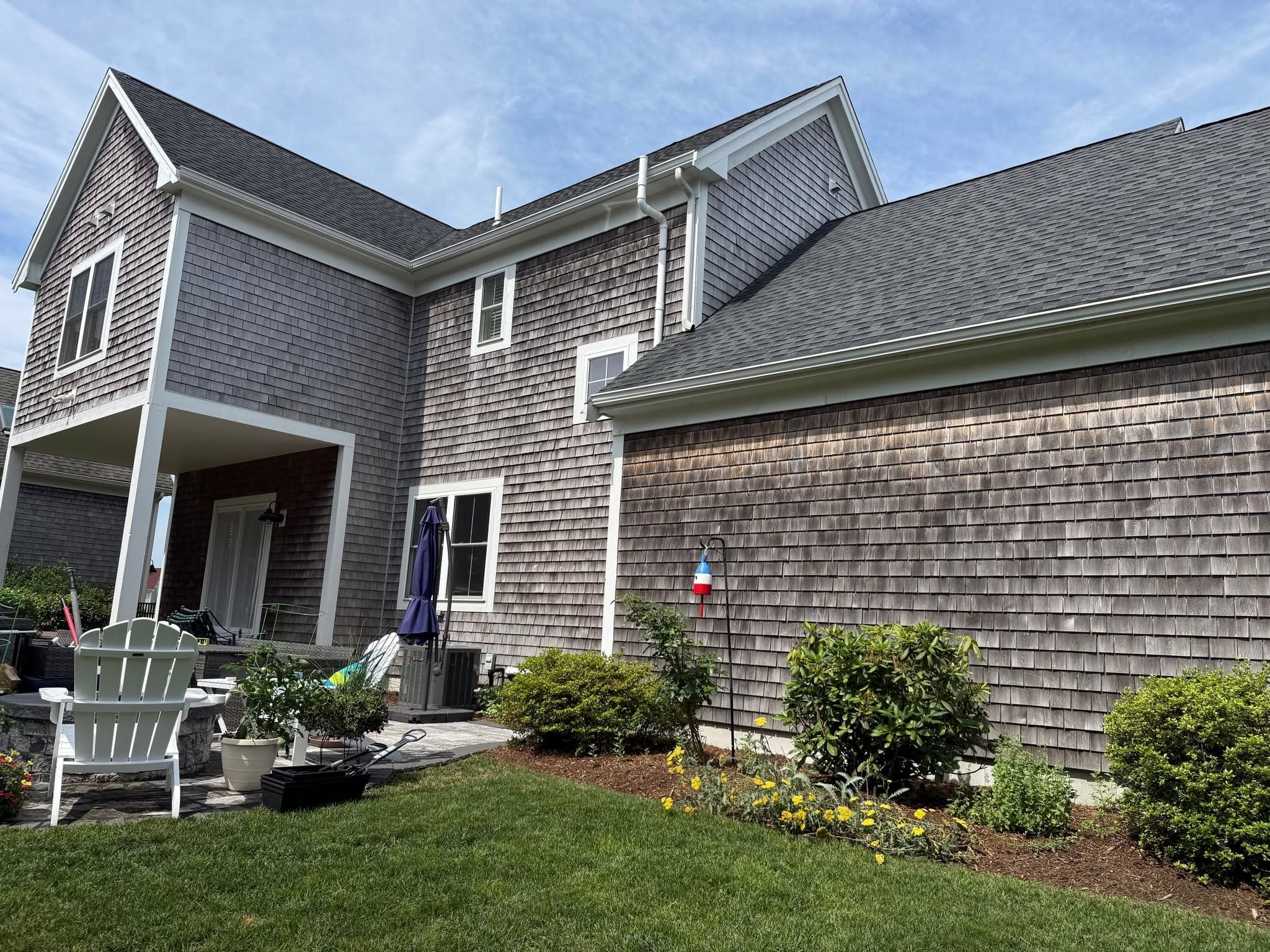 Cedar shake home before soft washing