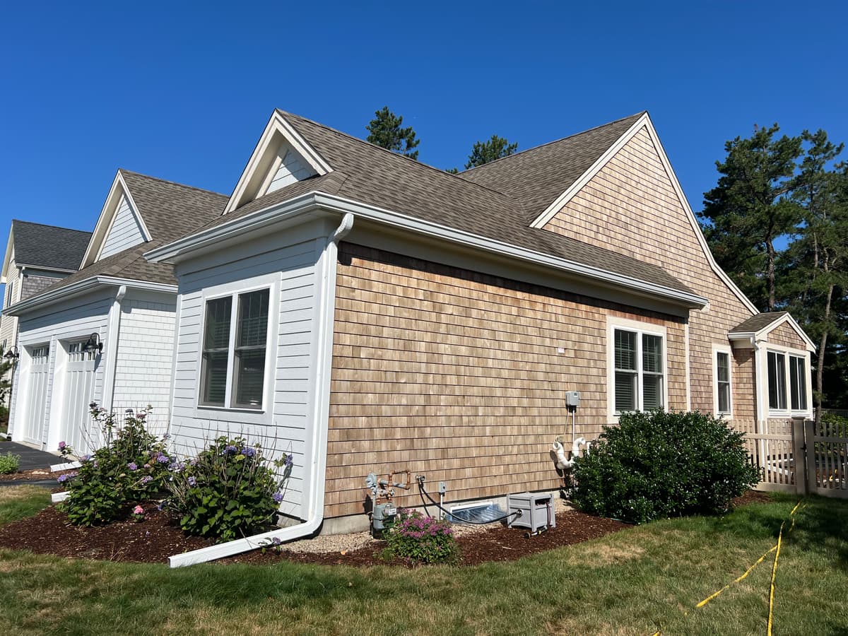 Power Washing Project - Cedar Soft Wash Result by Graham Power Washing in Plymouth MA